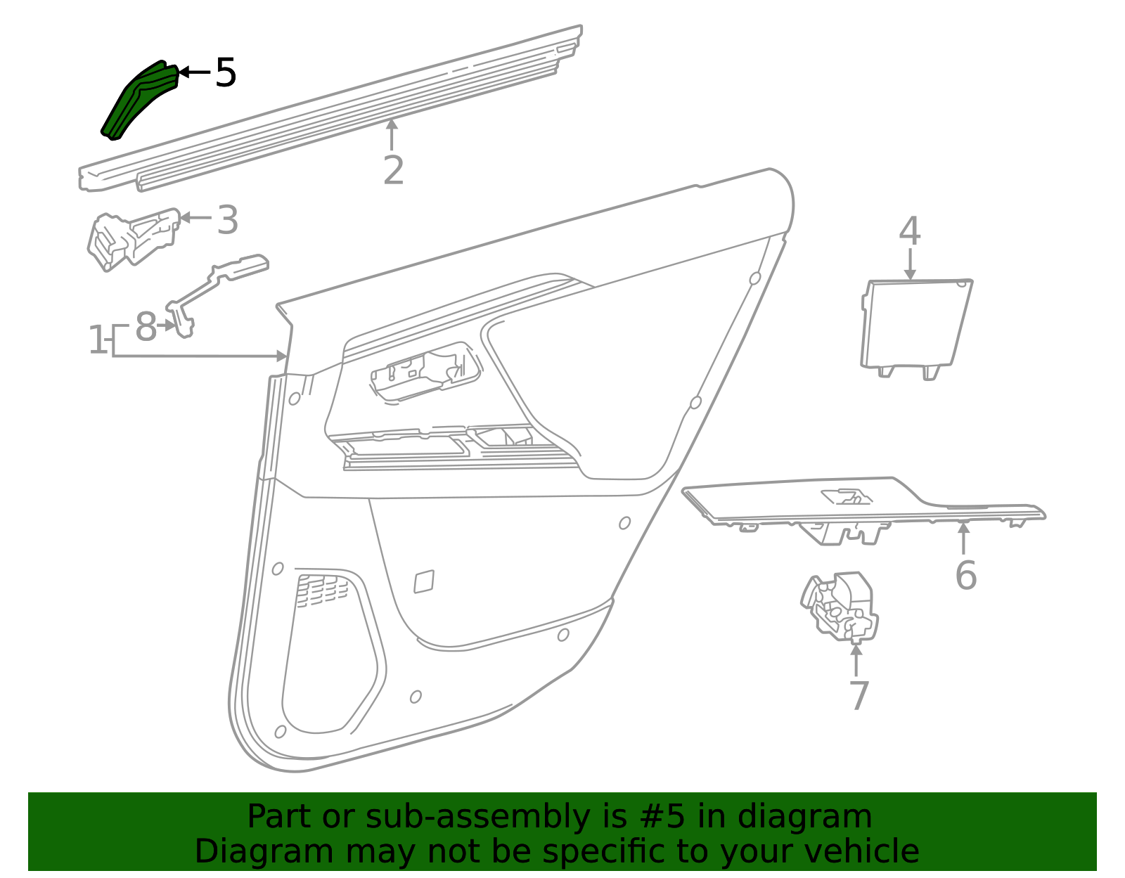 2023-2025 Toyota bZ4X Door Trim Molding 67673-42020 | Toyota Parts