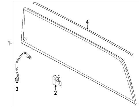 Glass & Hardware - Back for 2024 Toyota Tacoma #1