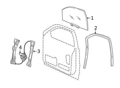 Glass - Front Door for 2023 Dodge Durango #0