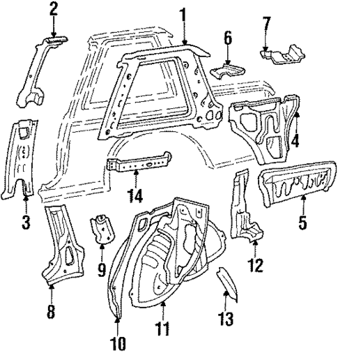 Inner Structure & Rails for 1990 Toyota Tercel #0