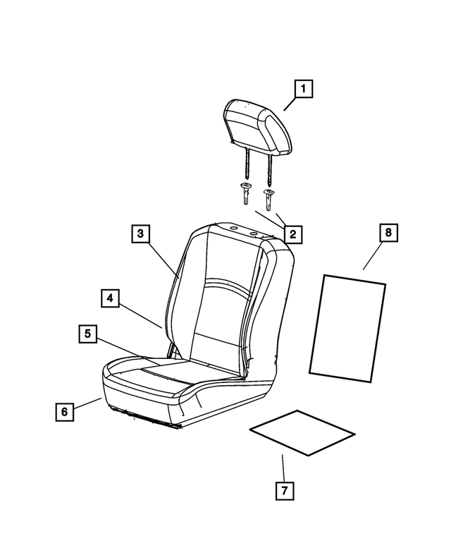 1XT39BD3AA - Interior Trim: Front Seat Back Cover, Left for Mopar Image