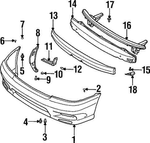 Bumper & Components - Front for 1998 Subaru Legacy #1