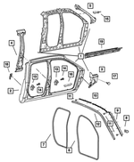 55276941AA - Body Sheet Metal Except Doors: Body Side Seal for Mopar Image