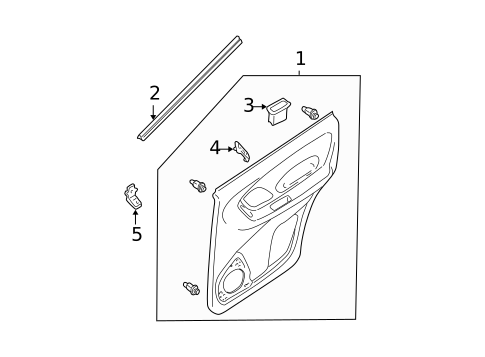 Interior Trim - Rear Door for 2002 Ford Escape #0