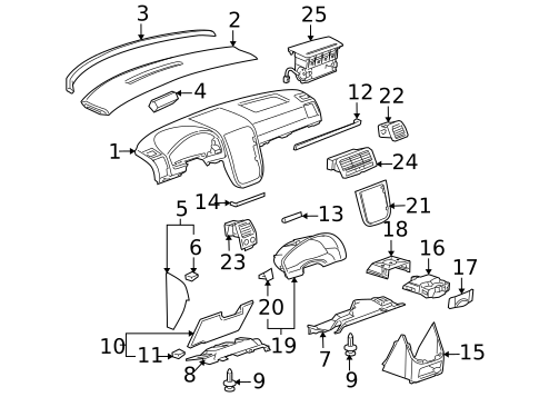 Instrument Panel Components for 2006 Buick Terraza #0
