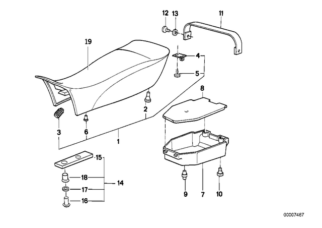 52532307317 - : Double Seat Bench, Low for BMW-Motorrad Image