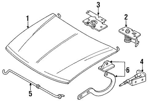 Hood & Components for 1987 Subaru Standard #0