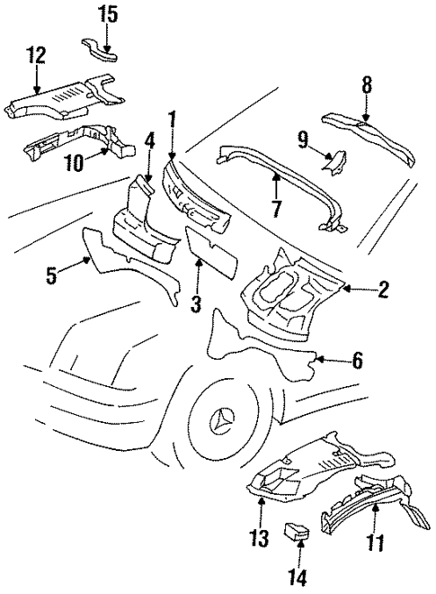 Heat & Sound Insulators for 1993 Mercedes-Benz 600 SEC #0