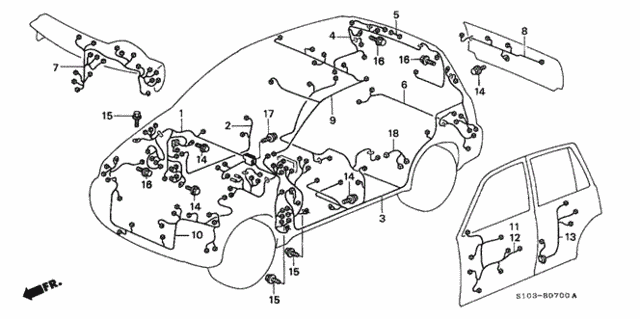 Wire Harness for 2001 Honda CR-V #0