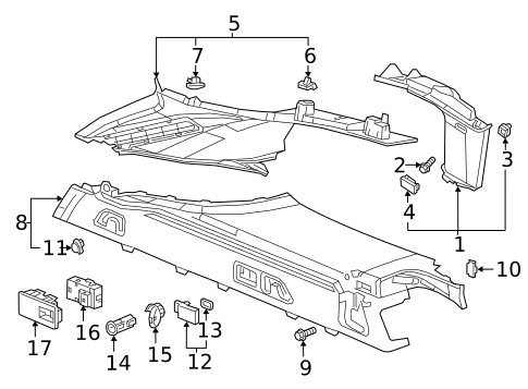 Interior Trim - Quarter Panels for 2018 Buick Regal TourX #0