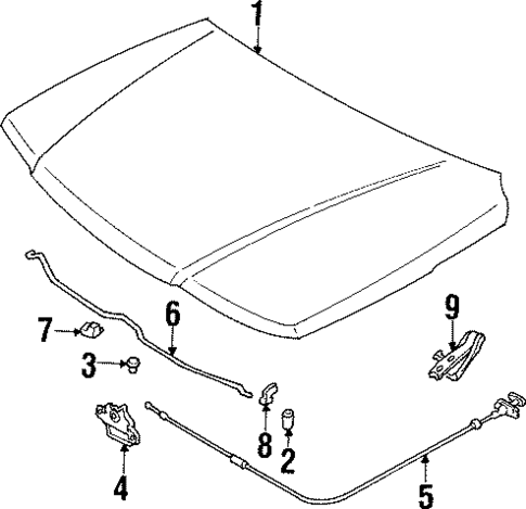 Hood & Components for 1990 Suzuki Sidekick #0
