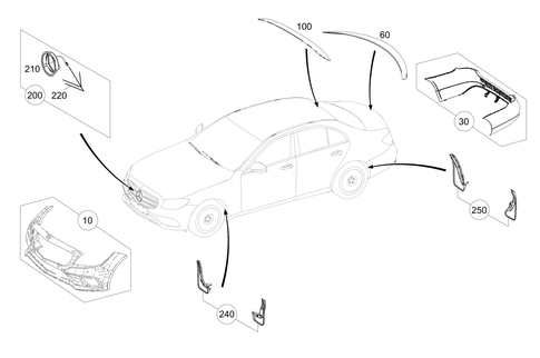 Exterior Detachable Parts for 1998 Mercedes-Benz E300 #0