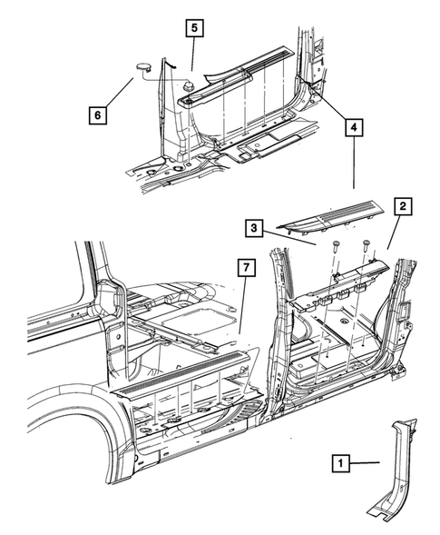Panels-Moldings-Scuff Plates, Pillar, Cowl, 1/4 Panel Trim and Cargo Covers for 2008 Dodge Grand Caravan #2
