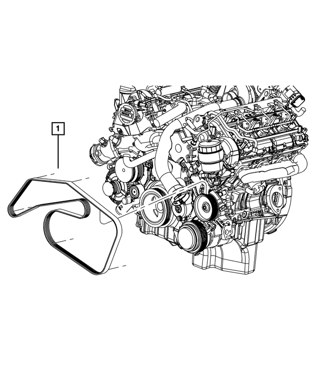 4891587AB - Cooling: Serpentine Belt for Mopar Image