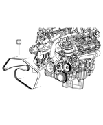 4891587AB - Cooling: Serpentine Belt for Mopar Image