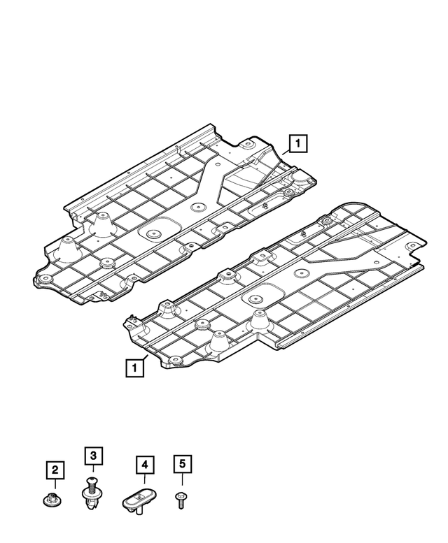 68424363AA - Frame, Bumper and Fascia: Floor Pan Shield, Left for Mopar Image