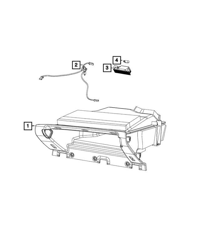 « 1UY49DX9AD –  : Evasement Boite A Gants pour Mopar Image »