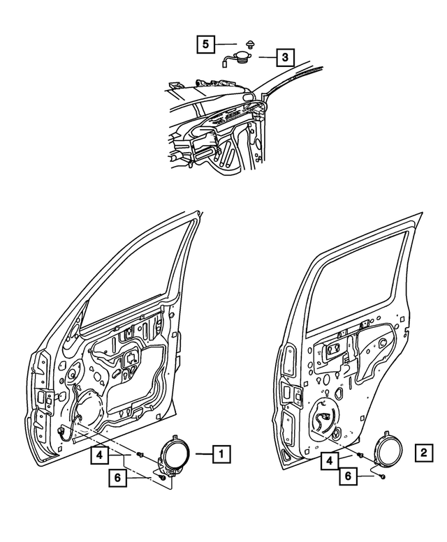 56038593AI - Instrument Panel and Radios and Consoles: Speaker, Front Door for Jeep: Liberty Image