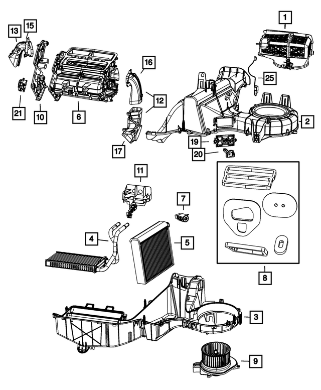 68004011AA - Air Conditioners and Heaters: Floor Duct for Mopar Image