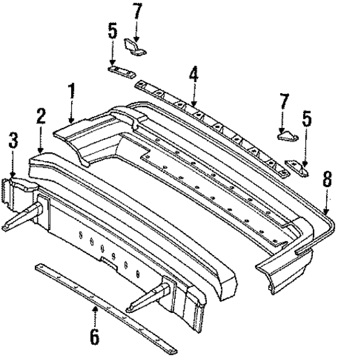 Bumper & Components - Rear for 1989 Subaru Justy #0