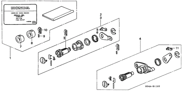 Key Cylinder Kit for 2000 Honda Civic #0