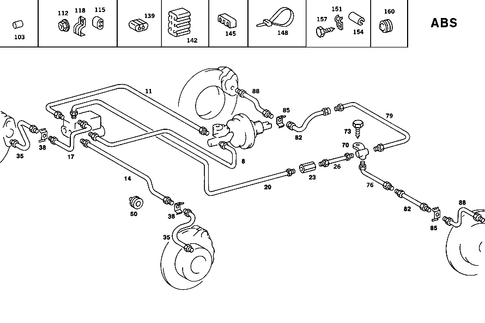Brake Line for 1986 Mercedes-Benz 560SL #1