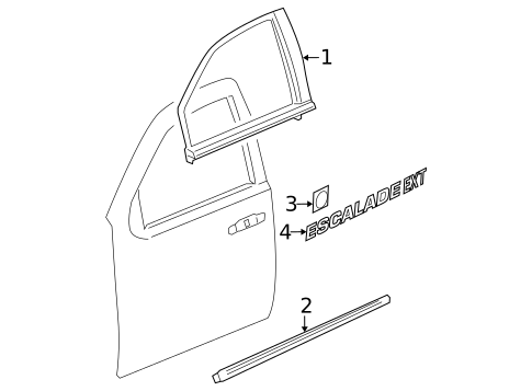 Exterior Trim - Front Door for 2012 Cadillac Escalade EXT #0