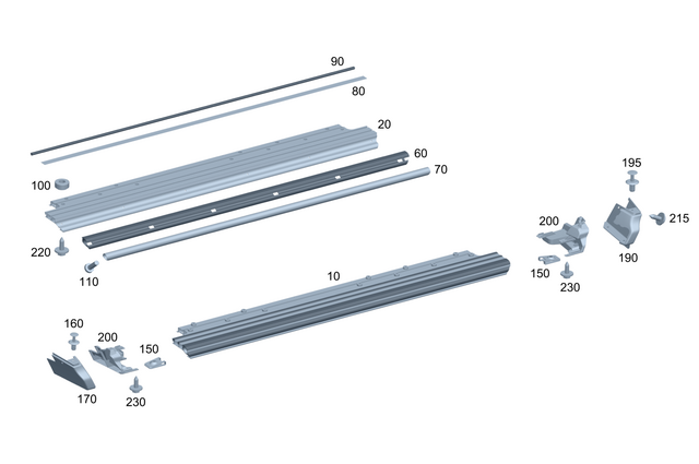 4635202000 - Interior Trim/Exterior Detachable Parts: Running Board for Mercedes-Benz: G500, G550, G580, G63 4x4 Squared AMG, G63 AMG Image image
