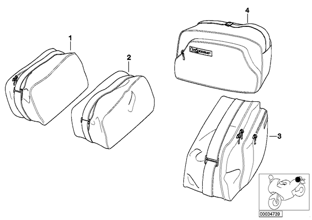 71602342671 - : Interior Bag F Case, Small - Re for BMW-Motorrad Image