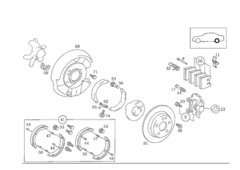 Rear Wheel Brake for 1999 Mercedes-Benz E430 #1