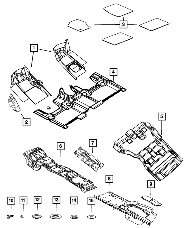 5VK15HL1AE - Interior Trim: Front Floor Carpet, Left for Mopar Image