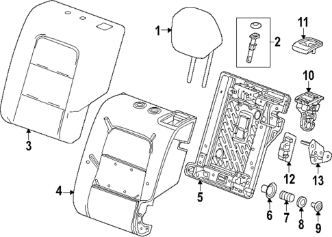 Rear Seat Components for 2025 GMC Terrain #1