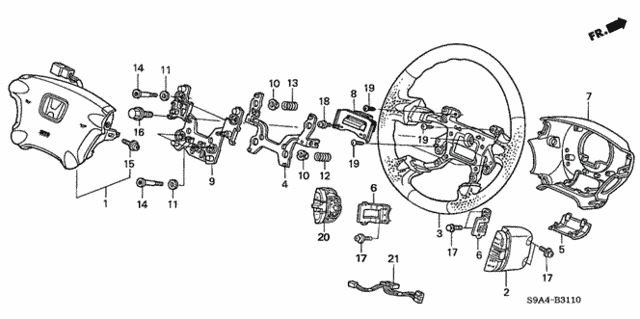 Steering Wheel (SRS) (1) for 2003 Honda CR-V #0