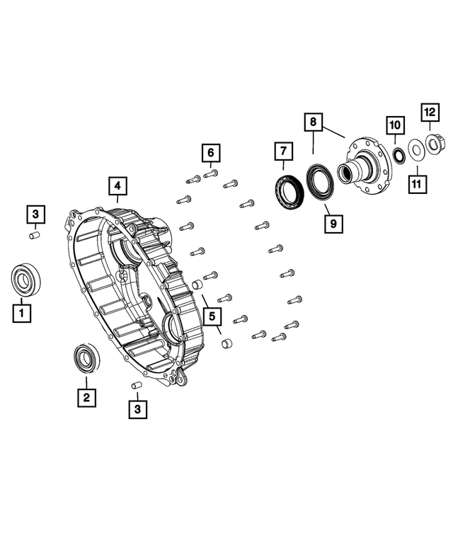 68548982AA - Transfer Case and Power Transfer Unit: Rear Case Half for Mopar Image