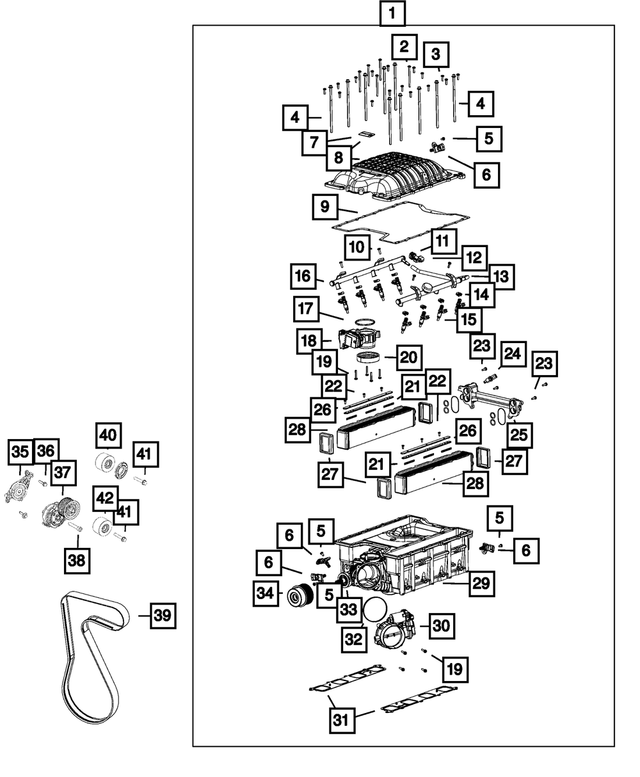 6510669AA - Engine: Hex Flange Head Bolt, Mounting for Mopar Image image