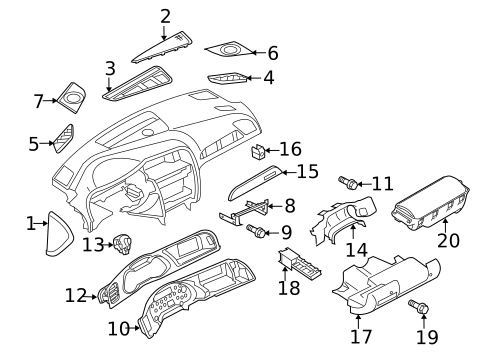 Instrument Panel Components for 2013 Audi A4 #0