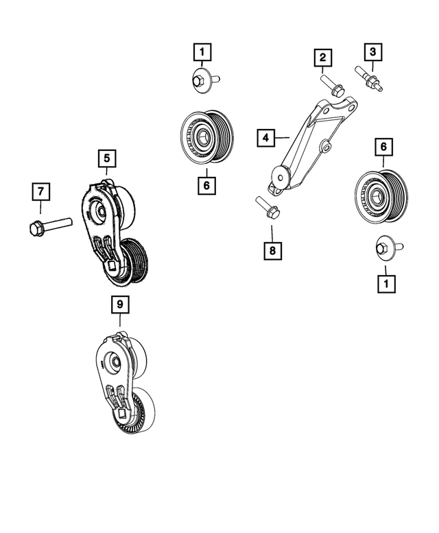 68502966AA - Cooling: Belt Tensioner for Mopar Image image