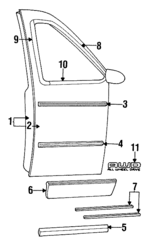 5252859 - Body: Door Shell for Chrysler: Town &amp; Country | Dodge: Caravan, Grand Caravan Image