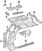 6102720100 - Body: Outer Hinge Pillar for Toyota: Celica Image