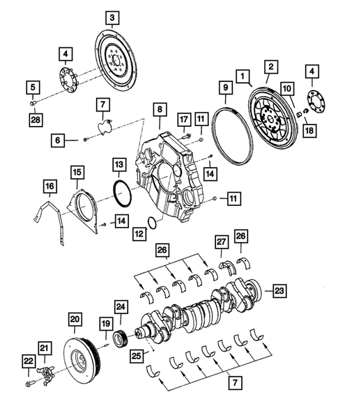 Crankshaft, Piston, Drive Plate, Flywheel, and Damper for 2008 Dodge Ram 2500 #0