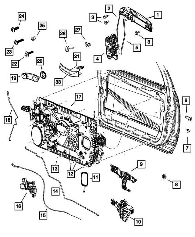 1UJ81WASAJ - : Exterior Door Handle, Left for Mopar Image