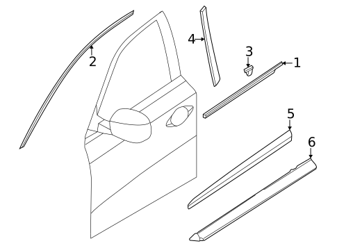 Exterior Trim - Front Door for 2013 INFINITI JX35 #0