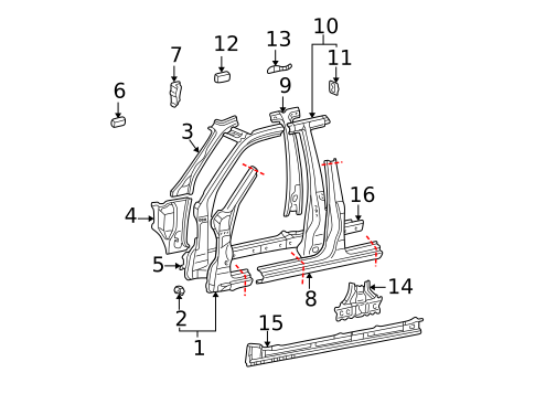 Hinge Pillar for 2006 Lexus LX470 #0