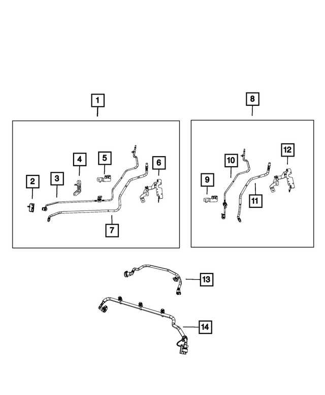 52030488AA - Fuel and Accelerator Pedal: Fuel Line Bracket for Mopar Image