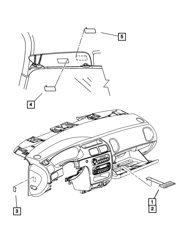 5170020AA - Labels All Vehicle Locations: Air Bag Warning Label for Mopar Image