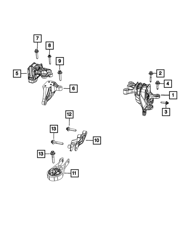 6511506AA - 1.0L Turbo; Engine: 6 Lobe External Head Bolt for Mopar Image