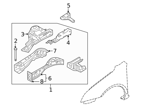 Structural Components & Rails for 2011 Mercury Milan #0