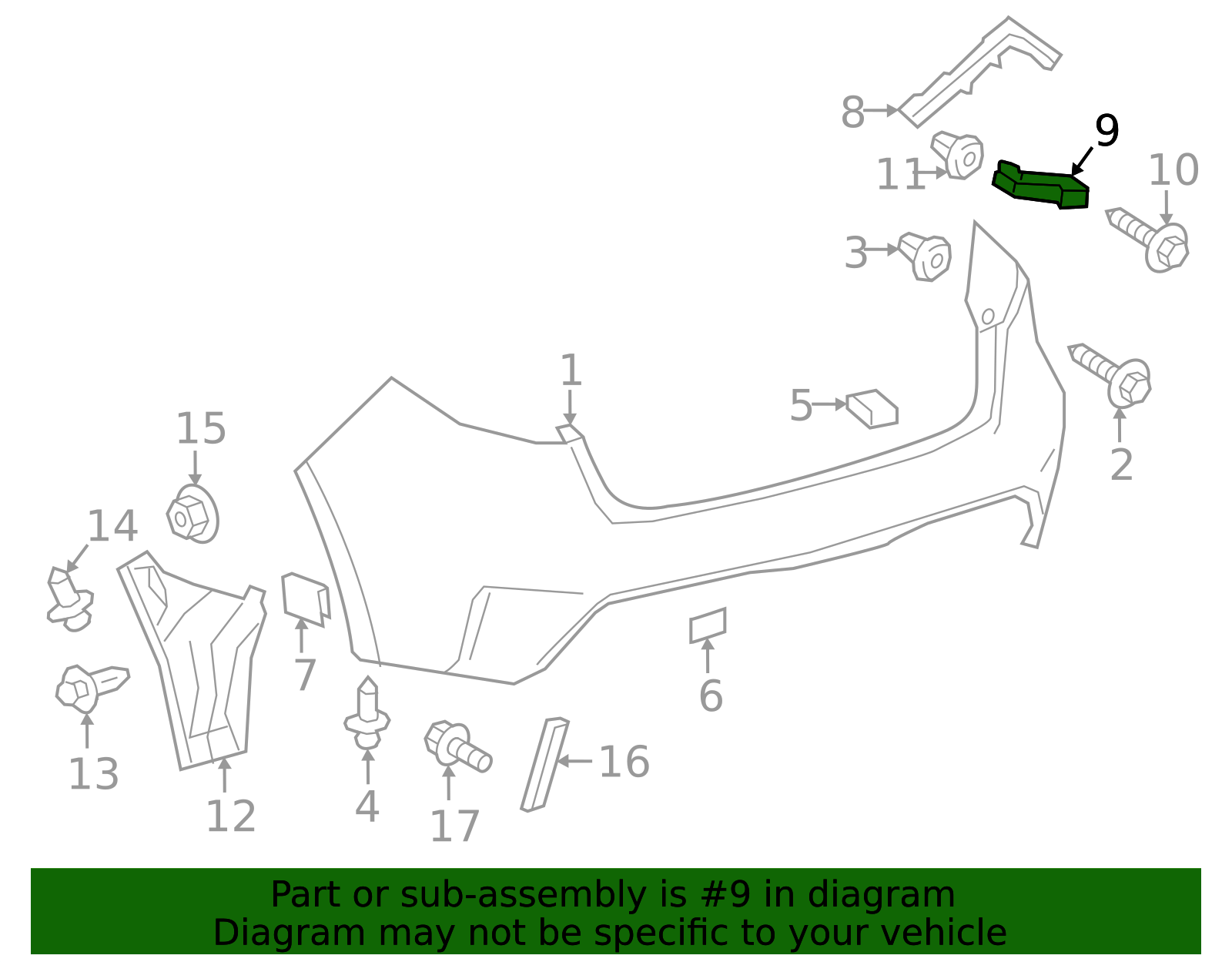 2020-2025 Toyota Corolla Rear Bumper Side Retainer | Driver Side