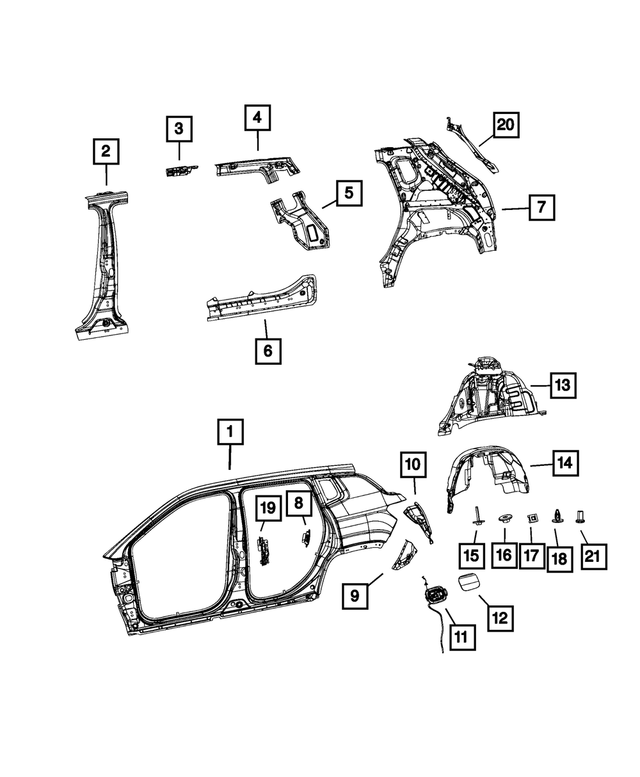 68243522AD - : Body Side Aperture Outer Panel, Right for Mopar Image