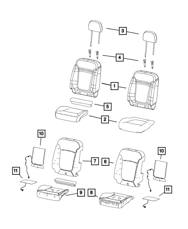 6SJ06LXHAA - Interior Trim: Front Seat Cushion Cover, Left for Mopar Image